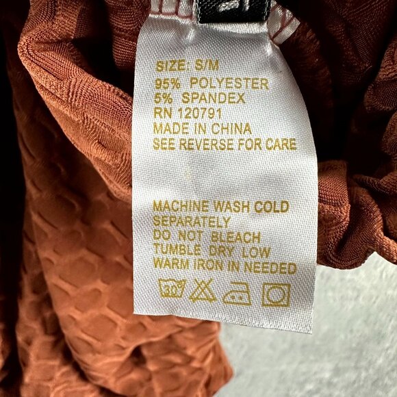 True Rock Women's Honeycomb Stretch High Waist Leggings Running Errands Rust S - Picture 8 of 9